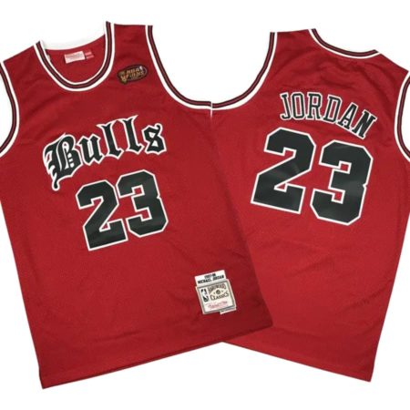 Michael Jordan #23 Chicago Bulls Red Old English Stitched Jersey