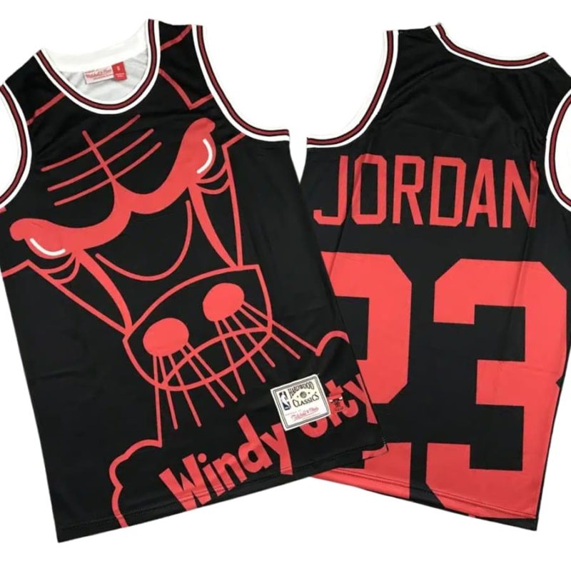 Michael Jordan 23 Chicago Bulls Retro Team Big Face Black Stitched Stitched Jersey