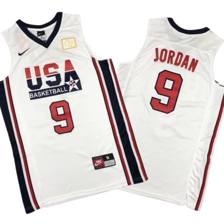 Michael Jordan 23 Dream Team 1992 USA Barcelona Olympic White Jersey