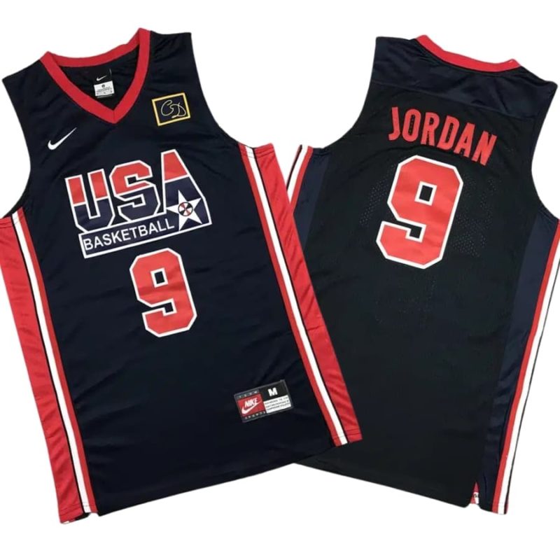 Michael Jordan 9 USA 92 Dream Team Dark Blue Jersey