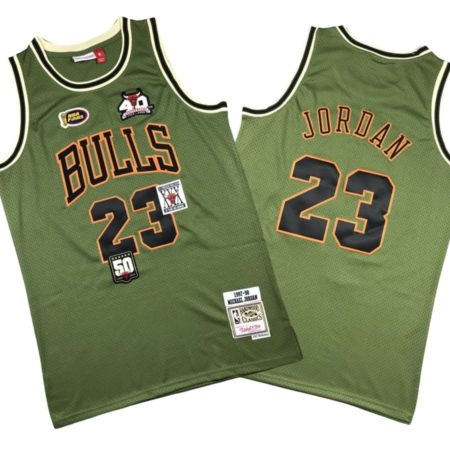 Michael Jordan Chicago Bulls Flight 1997-98 Jersey - Olive