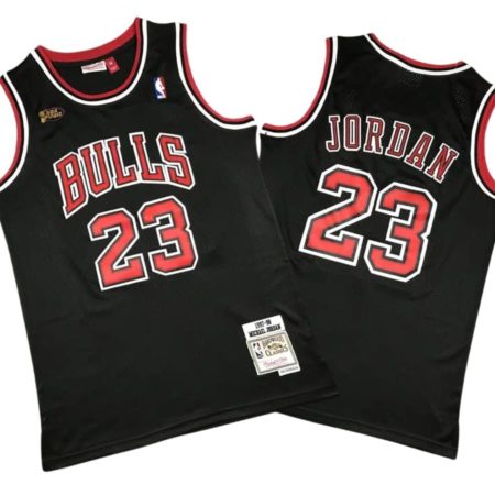 Michael Jordan Chicago Bulls Road Black NBA Finals 1997-98 Stitched Jersey