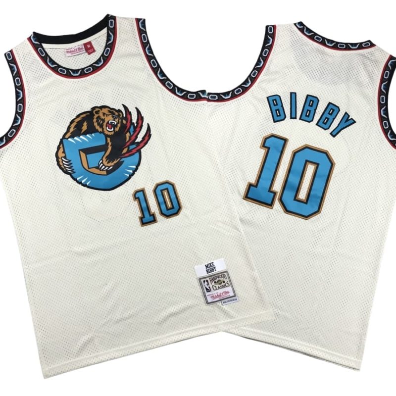 Mike Bibby Cream Vancouver Grizzlies Chainstitch Swingman Jersey