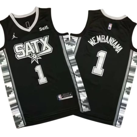 San Antonio Spurs Jordan Statement Swingman Jersey 2023 NBA Draft First Round Pick - Black - Victor Wembanyama