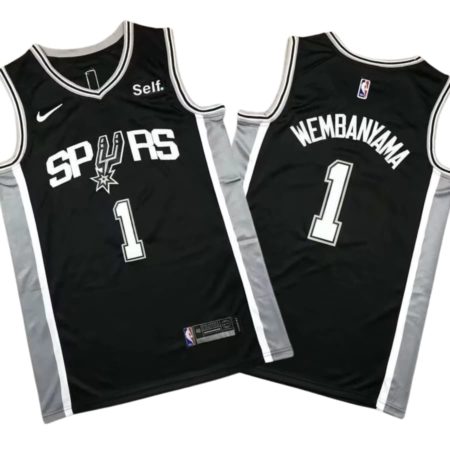 San Antonio Spurs Nike Icon Edition Swingman Jersey - Black - Victor Wembanyama