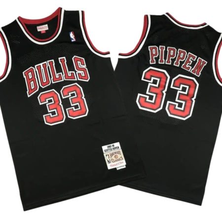 Scottie Pippen 33 Chicago Bulls Black Swingman Stitched Jersey