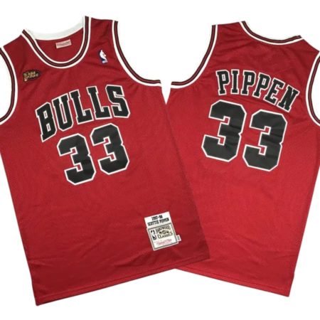 Scottie Pippen 33 Chicago Bulls M&N Red Final Swingman Stitched Jersey