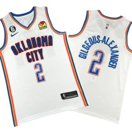 Shai Gilgeous-Alexander 2 Oklahoma City Thunder White 2022-23 Association Edition 6 Path Jersey