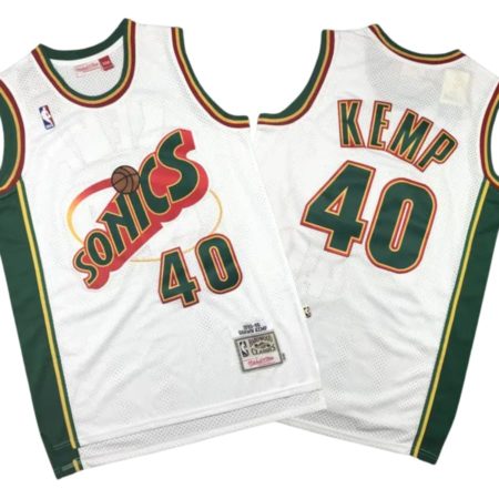 Shawn Kemp 40 Seattle SuperSonics White 1995-96 Hardwood Classics Jersey