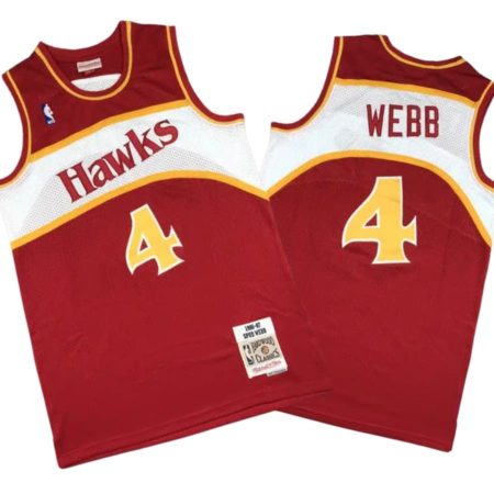 Spud Webb 4 Atlanta Hawks Road 1986-87 Swingman Red Jersey