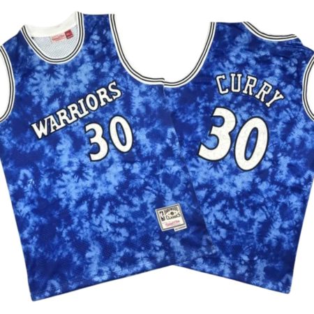 Stephen Curry 30 Golden State Warriors 1990-91 Galaxy Swingman Blue Jersey