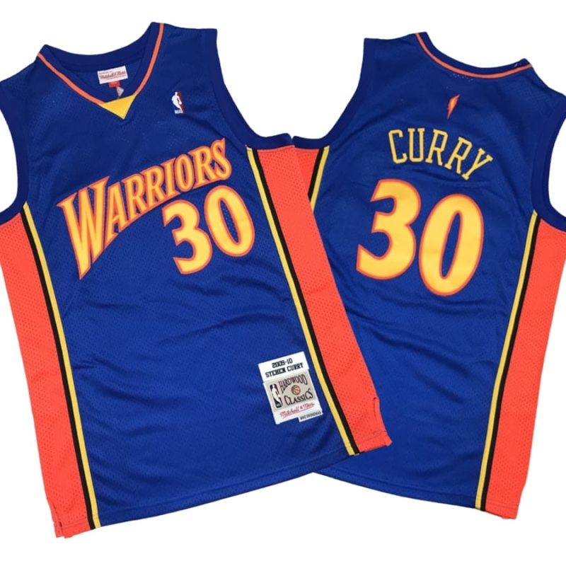 Stephen Curry 30 Golden State Warriors Royal Hardwood Classics Jersey