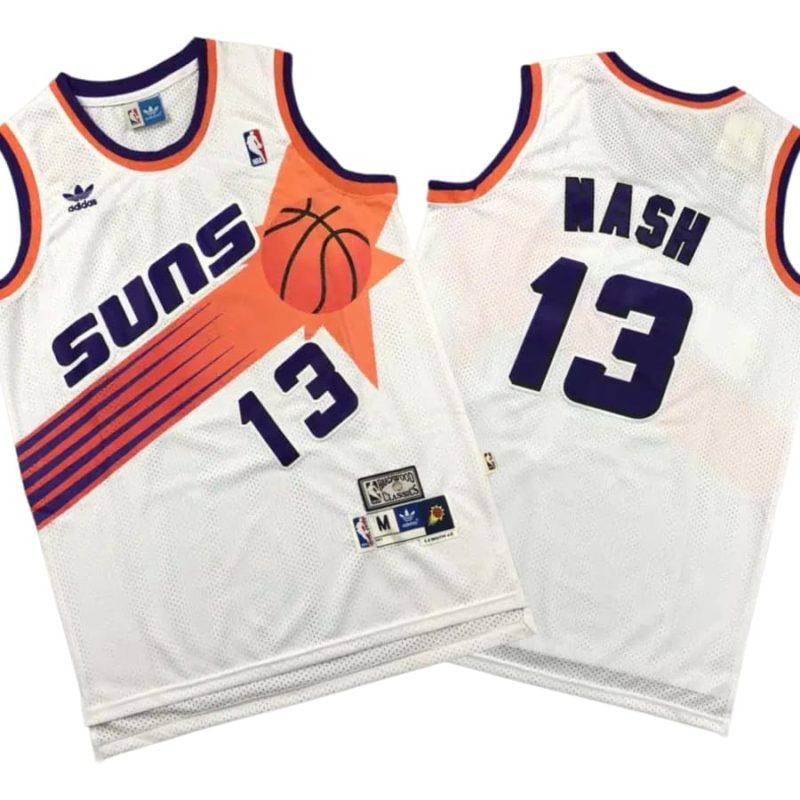 Steve Nash 13 Phoenix Suns White Throwback Jersey