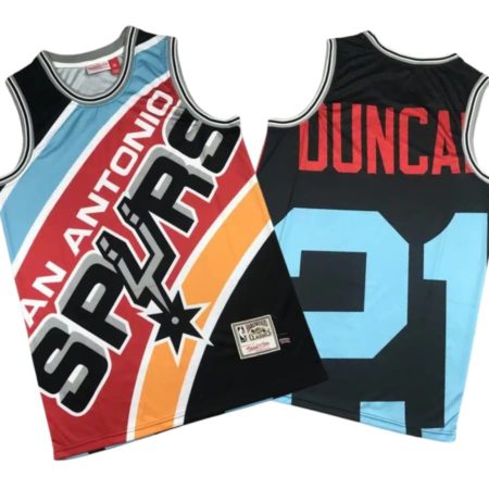 Tim Duncan 21 San Antonio Spurs Black Big Face Jersey