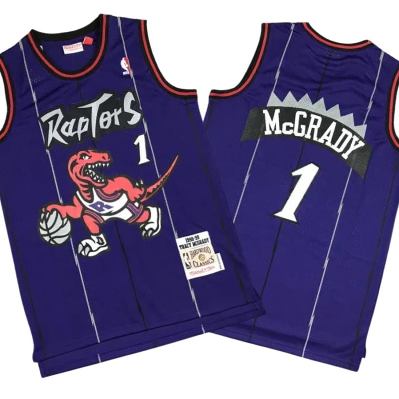 Tracy McGrady 1 Raptors 1998-99 Purple Hardwood Classics Jersey