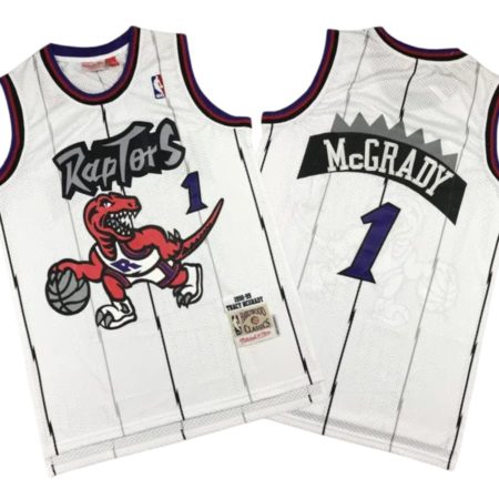 Tracy McGrady 1 Toronto Raptors 1998-99 Hardwood Classics White Swingman Stitched Jersey