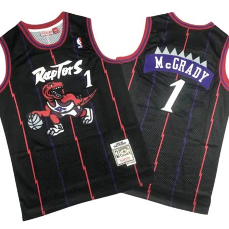 Tracy McGrady 1 Toronto Raptors Hardwood Classics Black Stitched Jersey