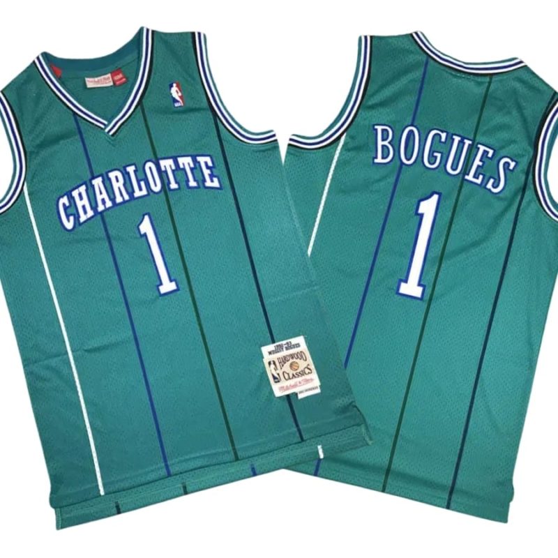 Tyrone Bogues 1 Charlotte Hornets 1992-93 Teal Hardwood Classics Jersey