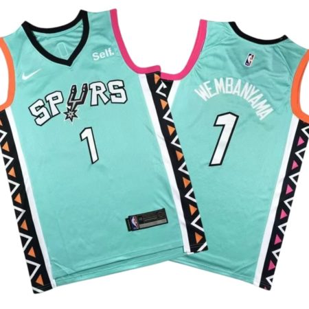 Victor Wembanyama #1 San Antonio Spurs Turquoise Jersey City Edition 2023