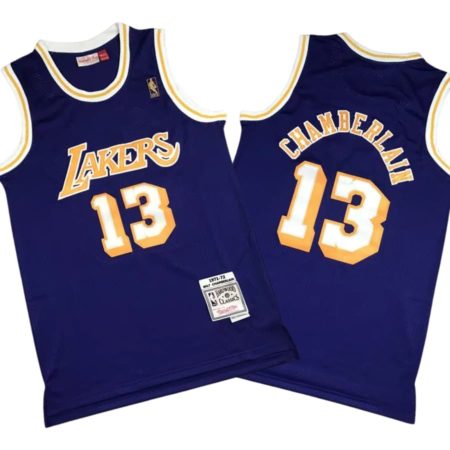 Wilt Chamberlain 13 Los Angeles Lakers 71-72 Purple Swingman Stitched Jersey