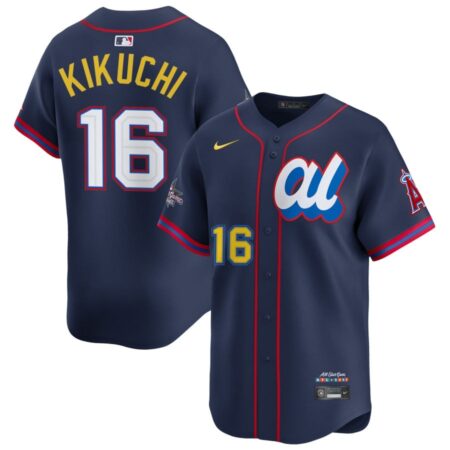 Yusei Kikuchi American League Navy 2025 All-Star Jersey Stitched