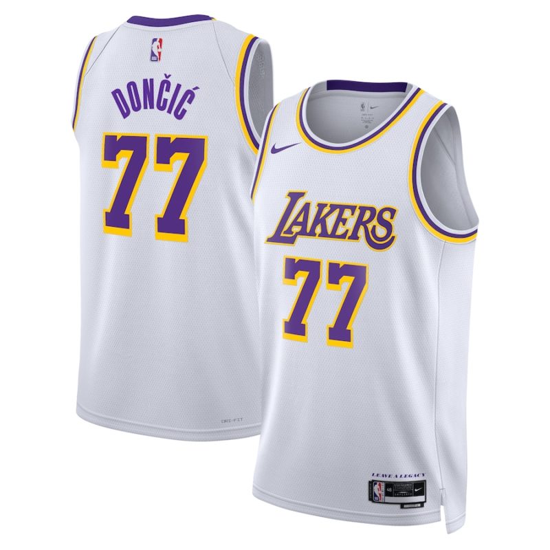 Luka Dončić Swingman Stitched Jersey- Association Edition - White - Unisex