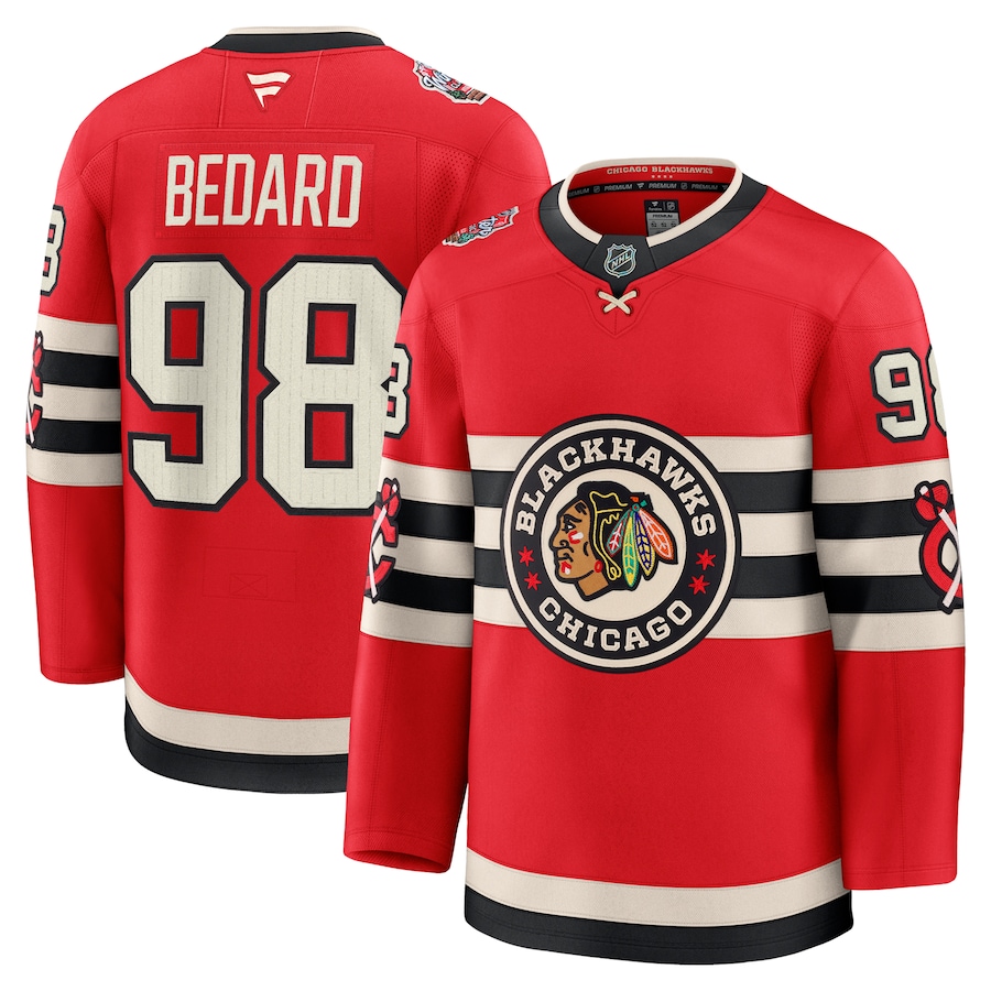 Chicago Blackhawks Connor Bedard Red 2025 Winter Classic Stitched Jersey
