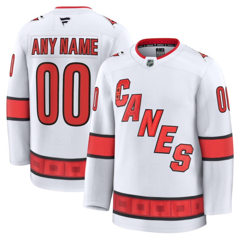 Carolina Hurricanes White Away Custom Jersey Stitched