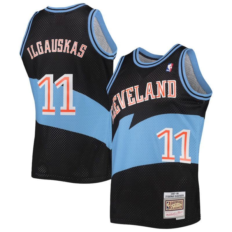 Zydrunas Ilgauskas Black Cleveland Cavaliers Hardwood Classics Swingman Stitched Jersey