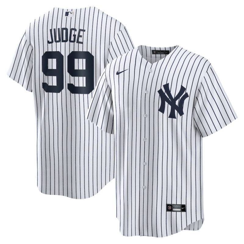 New York Yankees Aaron Judge White Home Replica Name Stitched Jersey