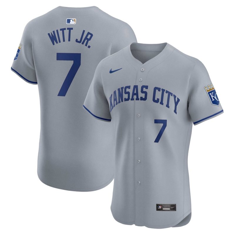 Kansas City Royals Bobby Witt Jr. Gray Road Stitched Jersey