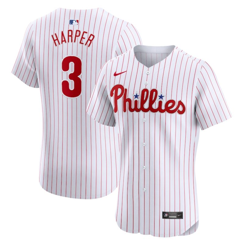 Philadelphia Phillies Bryce Harper White Home Stitched Jersey