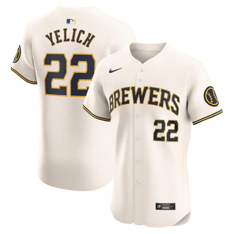 Milwaukee Brewers Christian Yelich Cream Home Stitched Jersey