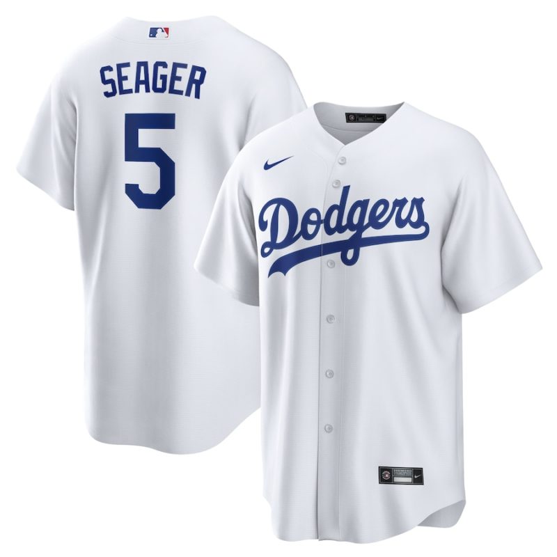 Los Angeles Dodgers Corey Seager White Home Replica Name Stitched Jersey