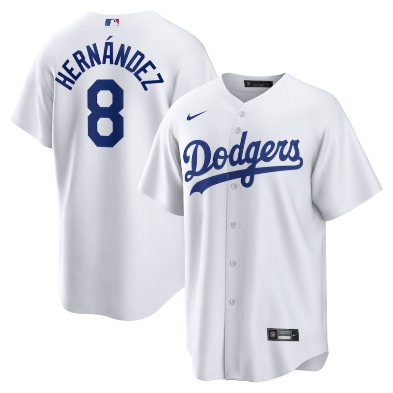 Los Angeles Dodgers Enrique Hernandez White Home Replica Stitched Jersey