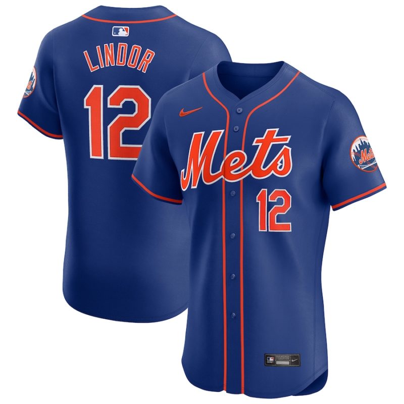 New York Mets Francisco Lindor Royal Alternate Stitched Jersey