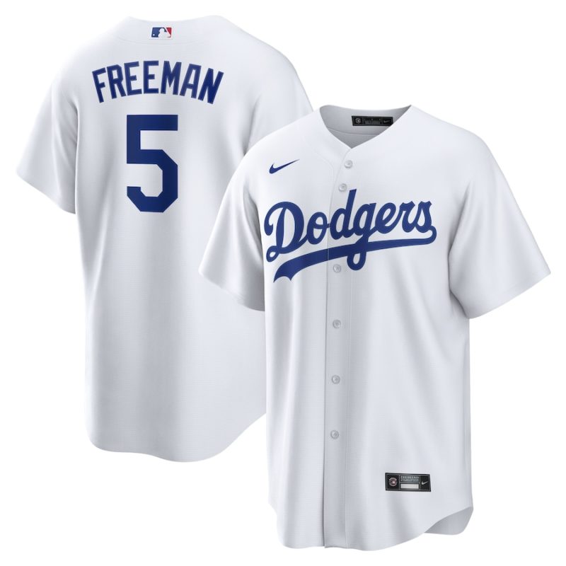 Los Angeles Dodgers Freddie Freeman White Replica Stitched Jersey