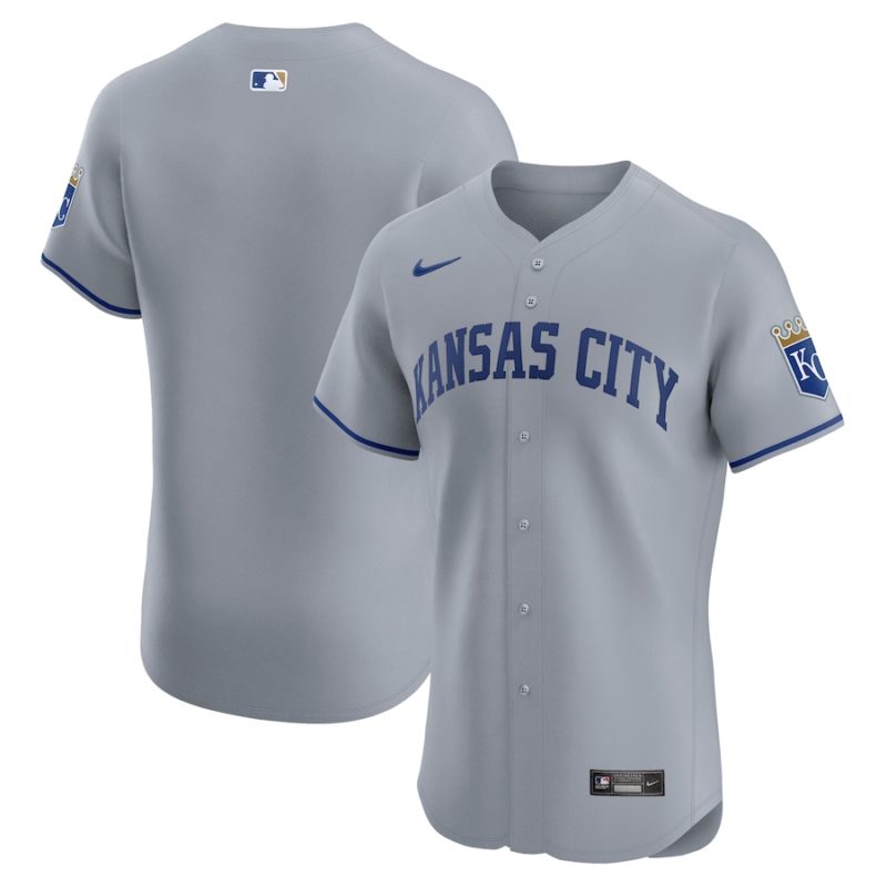 Kansas City Royals Gray Road Vapor Premier Patch Stitched Jersey