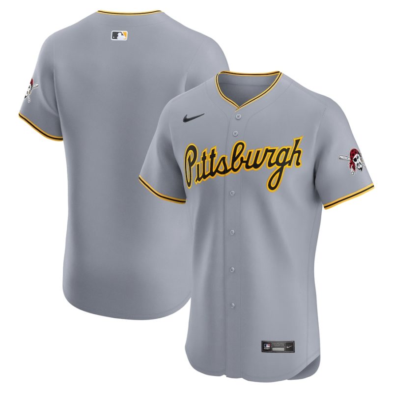 Pittsburgh Pirates Gray Road Vapor Premier Patch Stitched Jersey