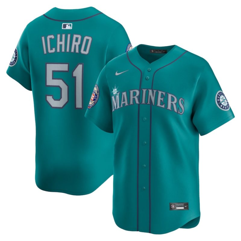 Seattle Mariners Ichiro Suzuki Aqua 2025 National Baseball Hall of Fame Alternate Limited Stitched Jersey