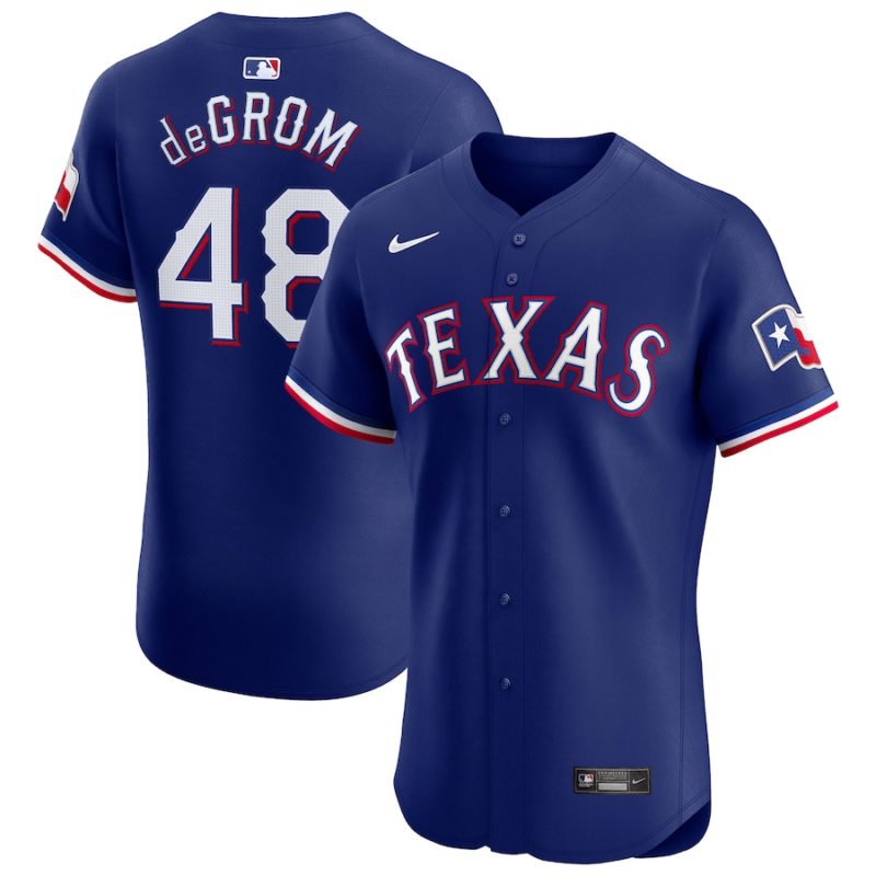 Texas Rangers Jacob deGrom Royal Alternate Stitched Jersey