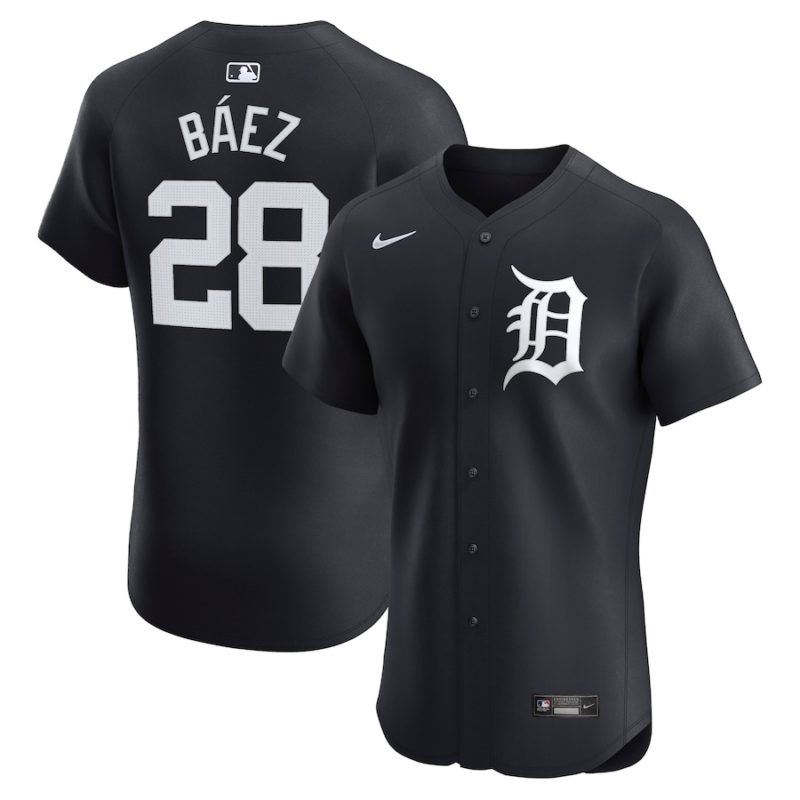 Detroit Tigers Javier Baez Navy Alternate Stitched Jersey