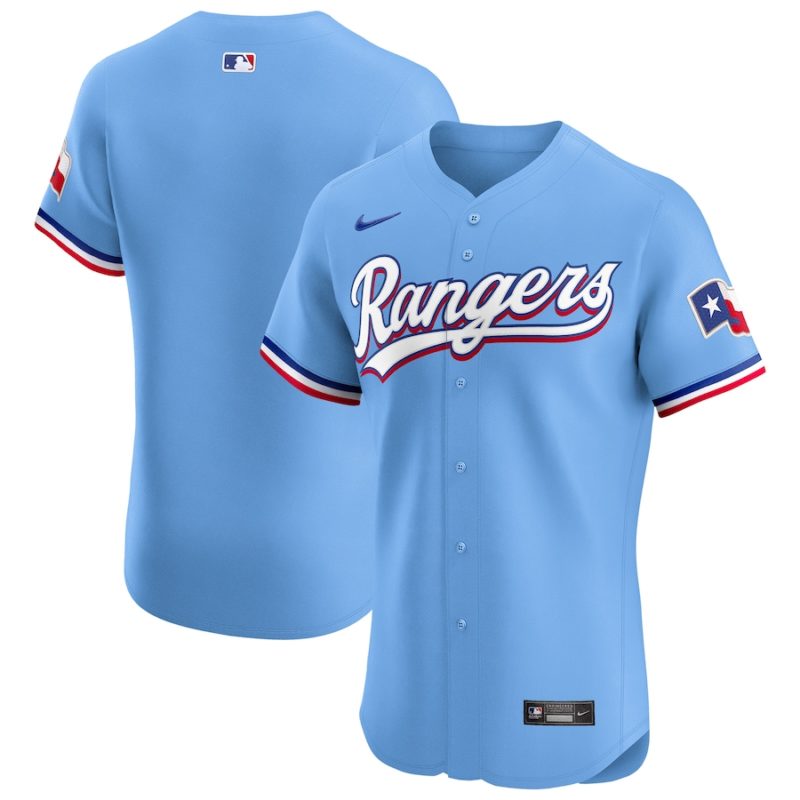 Texas Rangers Light Blue Alternate Vapor Premier Patch Stitched Jersey