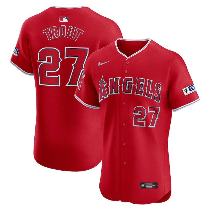 Los Angeles Angels Mike Trout Red Alternate Stitched Jersey