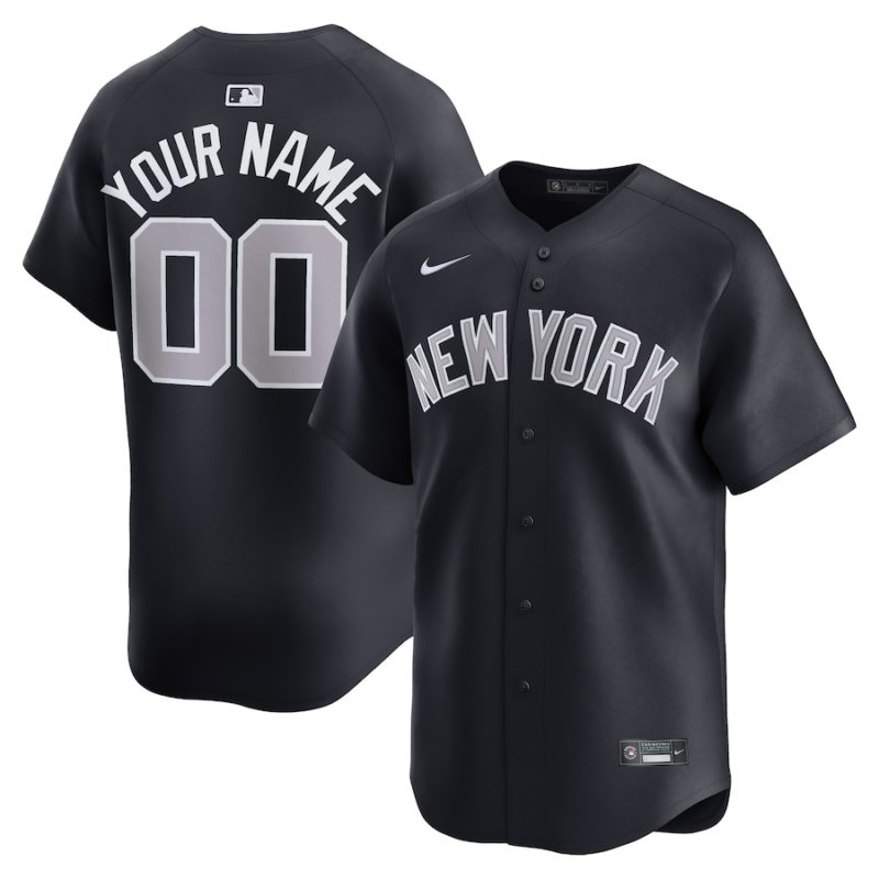 New York Yankees Navy Alternate Limited Custom Stitched Jersey