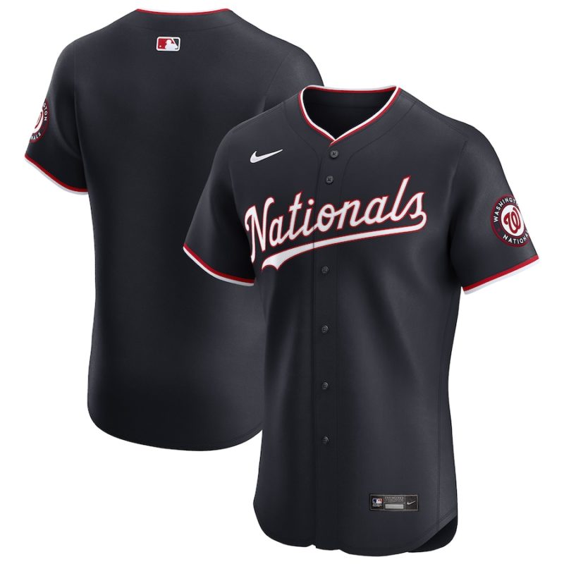 Washington Nationals Navy Alternate Vapor Premier Patch Stitched Jersey