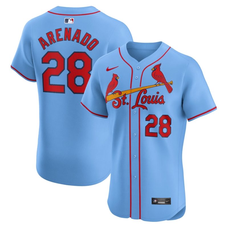 St. Louis Cardinals Nolan Arenado Light Blue Alternate Stitched Jersey