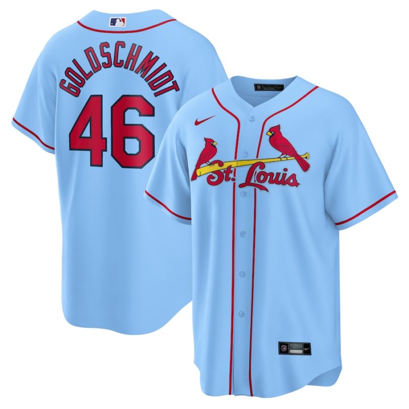 St. Louis Cardinals Paul Goldschmidt Light Blue Alternate Replica Name Stitched Jersey