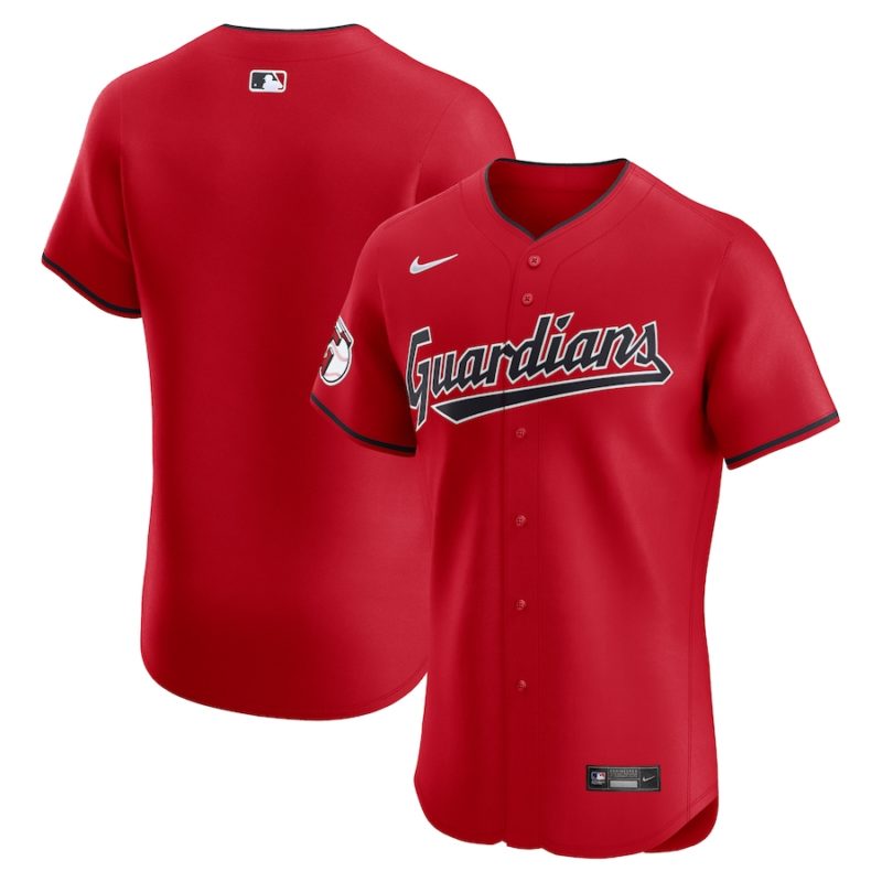 Cleveland Guardians Red Alternate Vapor Premier Patch Stitched Jersey