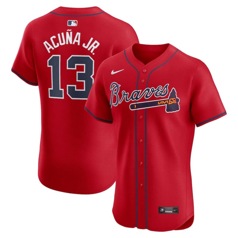 Atlanta Braves Ronald Acuña Jr. Red Alternate Stitched Jersey